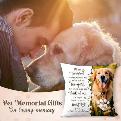 Custom Pet Memorial Throw Pillow (Insert Included), Photo Pillow, Dog Loss Sympathy Gift, Pet Pillow Covers