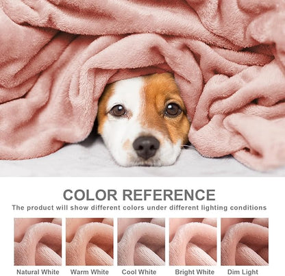 Hansleep Fleece Queen Blanket for Bed Fleece Dusty Pink, Queen Size Super Soft Flannel Fuzzy Plush Cozy Blanket for All Seasons, Dusty Pink, Queen 90x90 Inches