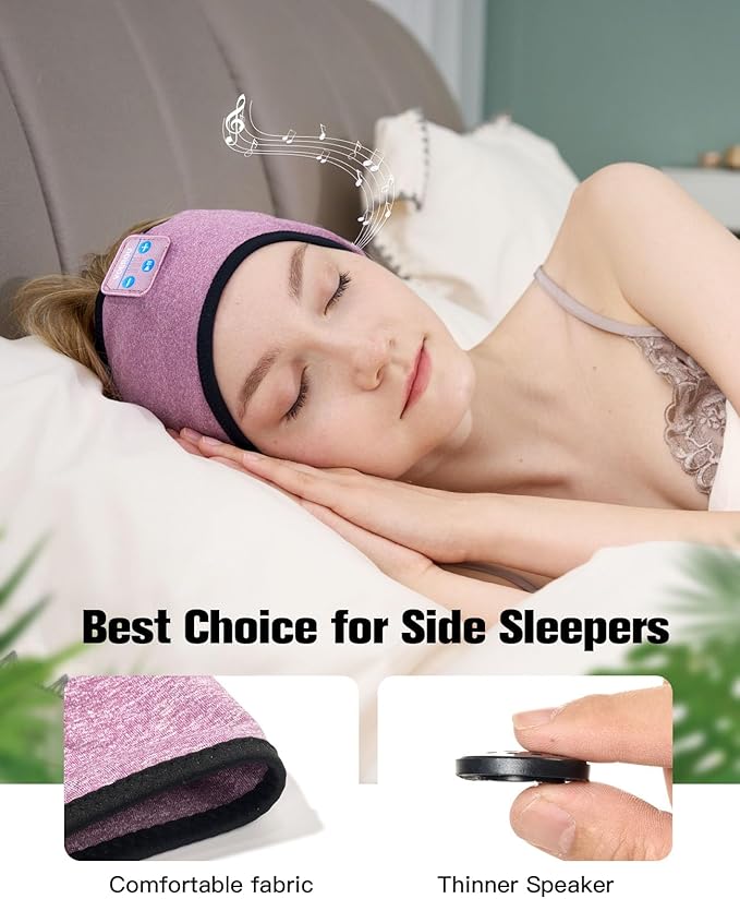 Voerou Sleep Headphones Wireless Bluetooth 5.4 Sports Headband, Sleeping Headphones Eye Mask Earbuds Music Headband for Side Sleepers Perfect for Workout Running Travel Yoga Cool Gadgets Tech Gifts