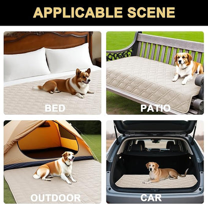 PrinceDeco Waterproof Couch Cover for Dogs Washable Dog Blanket for Bed Couch Sofa Outdoor Bed Cover with Non-Slip Back(32x74 Inch,French Oak)