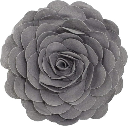 Fennco Styles Eva's Flower Garden Decorative Filled Throw Pillow 13" Round - Slate Floral Accent Pillow for Home, Couch, Bed, Living Room, Holiday and Office Décor