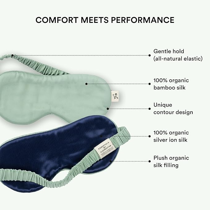 Clementine Mulberry Silk Sleep Mask | Full Blackout Contoured Eye Mask for Sleeping | Organic & Non-Toxic | Oversized Night Blindfold | Hypoallergenic & Frizz-Free Eye Cover for Deep Sleep