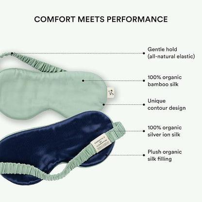 Clementine Mulberry Silk Sleep Mask | Full Blackout Contoured Eye Mask for Sleeping | Organic & Non-Toxic | Oversized Night Blindfold | Hypoallergenic & Frizz-Free Eye Cover for Deep Sleep