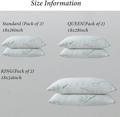 Single Memory Foam Pillows King Size Set of 1, Cooling Rayon Pillow with Breathable Cover, Bed Pillow for Sleeping 1 Pack, Firm Adjustable for Neck Support, Hotel Quality Rest Pillow 20" x 36"