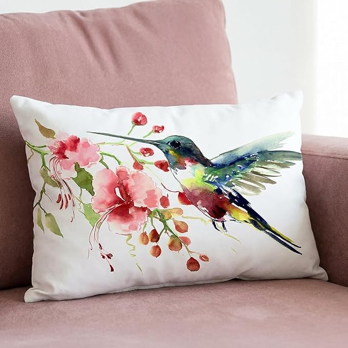 Americanflat 20x14 Throw Pillow with Sewn-in Insert - All-in-One Decorative Pillows - No Cover Needed - Soft and Durable Cushion for Bed or Sofa - Polyester - White