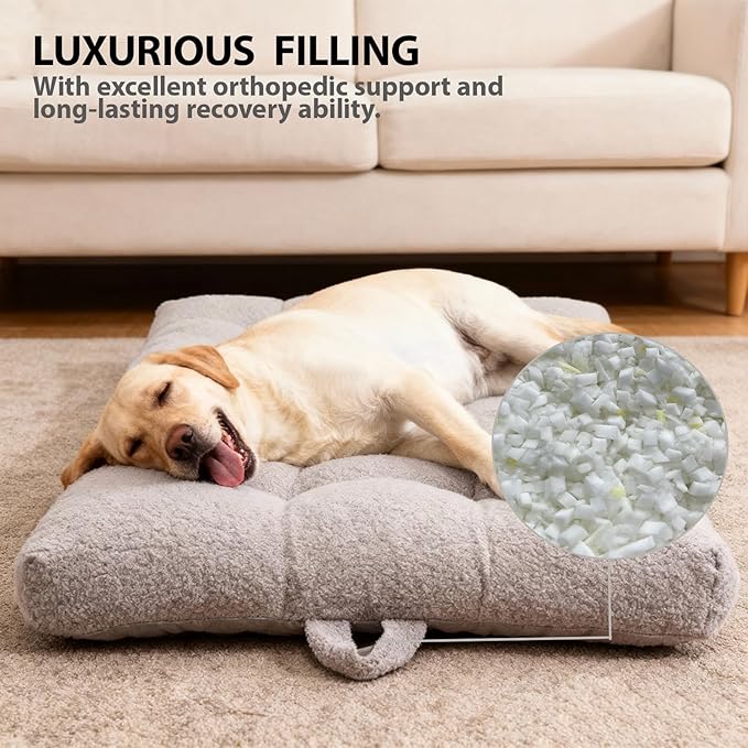 Washable Dog Couch Bed, Pet Sofa with Removable Cushion & Non-Slip Bottom, Orthopedic Plush Furniture for Medium/Large Dogs,Cat & Dog Loveseat.(Light Grey)