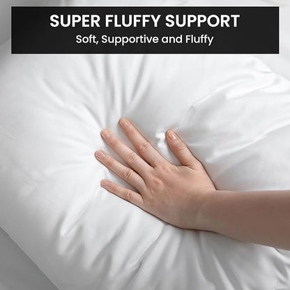 Foamily Throw Pillow Insert 20 x 20 inch (Set of 4) Hypoallergenic 100% Virgin Fiber Made in USA Bed, Sofa, Couch Decorative Indoor Pillows