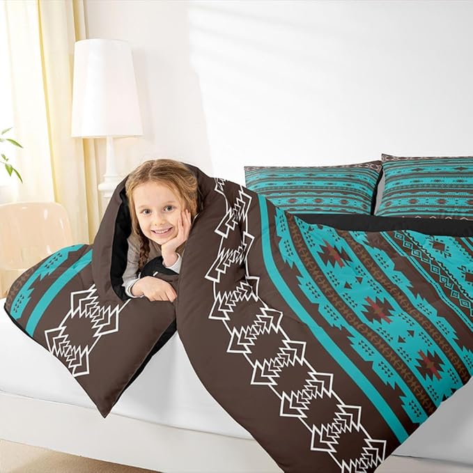 Erosebridal Boho Queen Comforter Set, Aztec Quilt, Ethnic Tribal Arrow Bedding Set, Duvet Insert, Bedroom & Living Room Boho Decor, Southwestern Style