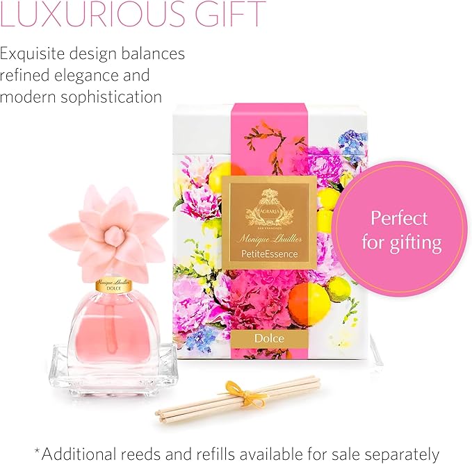AGRARIA PetiteEssence Flower and Reed Diffuser Set, Hand Crafted Sola Flower Botanical Home Fragrance Set, Scented Oil Gift for All Occasions