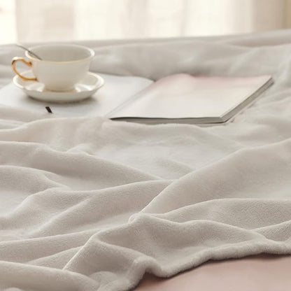 Bedsure GentleSoft Fleece Blanket King Size Linen - 280GSM Soft Lightweight Plush Cozy Blankets for Bed, Sofa, Couch, Travel, Camping