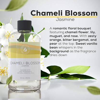 Aroma Country Blossoming Jasmine Diffuser Oil - Luxury Essential Oils for Diffuser Refill & Air Freshener Room Spray - Long-Lasting & Natural Home Fragrance, Scented Oil (8.5 Fl. oz)