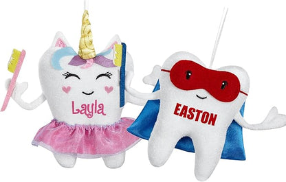 Let's Make Memories Personalized Tooth Fairy Pillow - Superhero Design - Tooth Fairy Pillow - Customize with Any Name - 5" W x 6" H