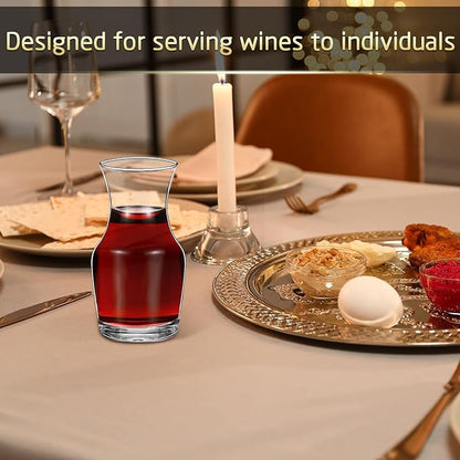 18 Pack Single Serving Wine Carafe Glass Small Mini Carafe Individual Wine Refill Decanter for Dinner Parties Tastings Bars Restaurants (6.5 oz)