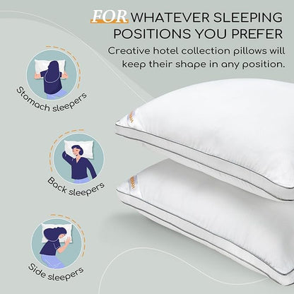 HARBOREST Down Alternative Standard Size Pillows Set of 2-20 x 26 Bed Pillows for Sleeping, Hotel Collection Pillows Good for Side and Back Sleeper