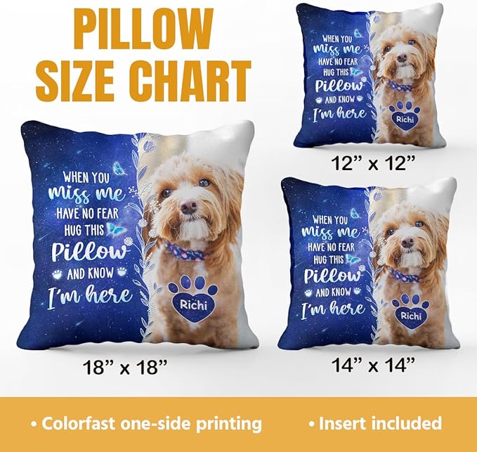 Pawfect House Custom Photo My Love for You is Always Here, Personalized Pet Memorial Throw Pillow (Insert Included), Dog Memorial Gifts for Loss of Dog, Cat Bereavement Gifts, Pet Loss Sympathy Gift