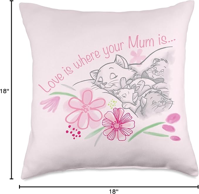 Disney The Aristocats Love is Where Your Mum is Mother’s Day Throw Pillow
