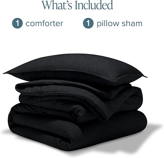 Bare Home Comforter Set - Twin/Twin Extra Long - Ultra-Soft - Goose Down Alternative - Premium 1800 Series - All Season Warmth Comforter (Twin/Twin XL, Heathered Black)