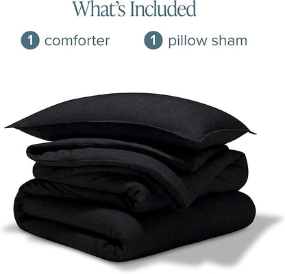 Bare Home Comforter Set - Twin/Twin Extra Long - Ultra-Soft - Goose Down Alternative - Premium 1800 Series - All Season Warmth Comforter (Twin/Twin XL, Heathered Black)