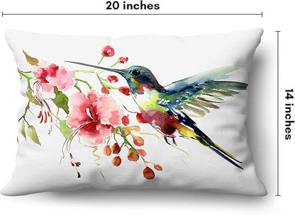 Americanflat 20x14 Throw Pillow with Sewn-in Insert - All-in-One Decorative Pillows - No Cover Needed - Soft and Durable Cushion for Bed or Sofa - Polyester - White