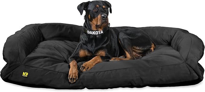 K9 Ballistics Tough Bolster Nesting Pillow Sofa Dog Bed with Removable Washable Cover - Durable, Water Resistant with Nonskid Bottom - X-Large, Taupe Premium Finish
