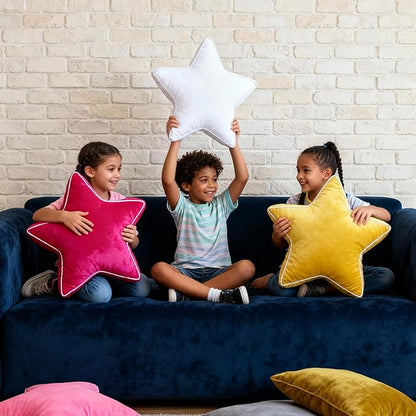Star Pillow - Decorative Throw Pillows Floor Cushion Accent Pillow for Sofa Bed Couch Bedroom Red
