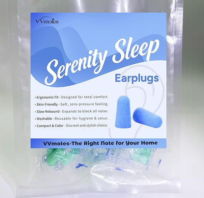 10 Pairs Green Reusable Ear Plugs, 32dB NRR Noise Reduction, Washable Slow-Rebound Foam Earplugs for Sleeping, Snoring, Work, Concerts, Travel