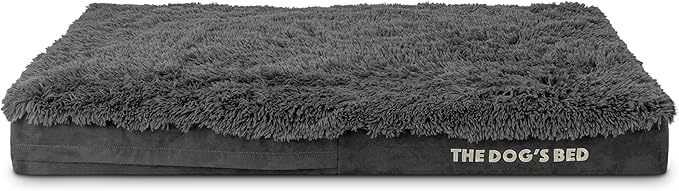 The Dog’s Bed Orthopedic Memory Foam Dog Bed Mattress, Fur Fabric, Grey Fur, L, 4-Inch