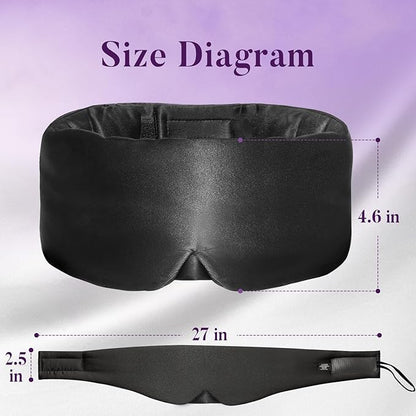 Sleep Mask for Side Sleepers, Blackout Eye Mask with Soft & Breathable Fabric, Comfort-Fit Nose Bridge & Adjustable Strap for Women and Men (Black)