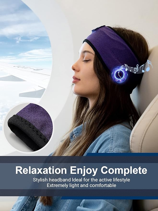 Lullaband Sleep Headband Headphones Non-Slip Stretchy Wireless Bluetooth Sleep Headphones for Men & Women Perfect for Sleep Running Fitness Yoga Cycling
