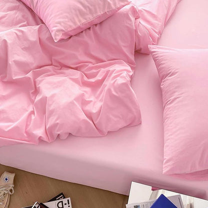 Nanko Queen Size Comforter Set Pink, All Season Soft Reversible Down Alternative Quilted Duvet Insert, Thin Lightweight Bed Bedding Sets in a Bag, Modern Style for Women Men Teen,88 x 90 inch Plush