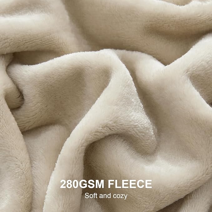 Hansleep Fleece Blanket Twin Size Taupe, Soft Cozy Twin Blanket, Fuzzy Flannel Blanket for Bed, Sofa, Couch, Travel, Camping, Taupe, 60x80 Inches