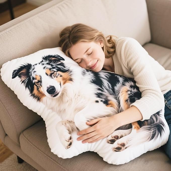 Custom Pillow with Picture & Text, Valentines Day Gifts for Boyfriend, 3D Personalized Head Face Pillows, Custom Stuffed Photo Pillow, Birthday Anniversary Funny Gift for Couple Friend Family (Shaped)