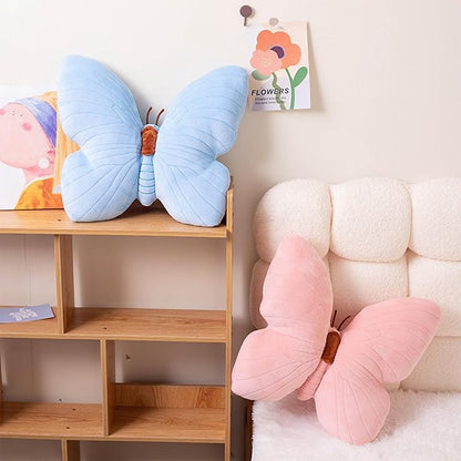 PEACH CAT Butterfly Pillow Decorative Butterfly Shaped Throw Pillows 15.7" x 15.7" Cute Plush Cushion Decor for Bedroom Living Room Sofa Couch Blue