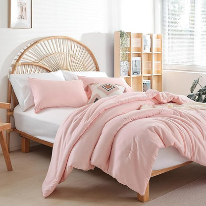 weigelia Pink Comforter Sets King Size Comforter Set 3 Piece Soft Microfiber Comforters Set for Women and Girls Blush Lightweight Alternative Comforter for All Season (1 Comforter, 2 Pillowcases)