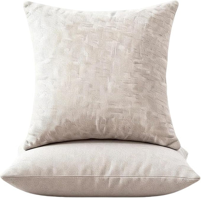 Decorative Couch Pillow Covers SofaThrow pillows with inserts included Bohemian-Style Country Cushion Cover Suitable for Beds, Sofas, Living Rooms, and Home Decor 2pack 18X18 inch.(Oat Yellow #P3-06)