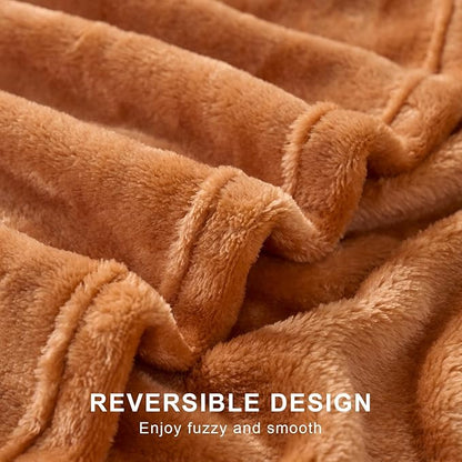 Hansleep Fleece Pumpkin Orange Twin Blanket, Super Soft Flannel Fuzzy Plush Cozy Blanket for All Seasons, Pumpkin Orange, Twin 60x80 Inches
