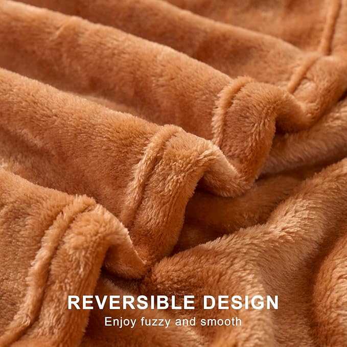 Hansleep Fleece Pumpkin Orange King Blanket, Super Soft Flannel Fuzzy Plush Cozy Blanket for All Seasons, Pumpkin Orange, King 90x108 Inches