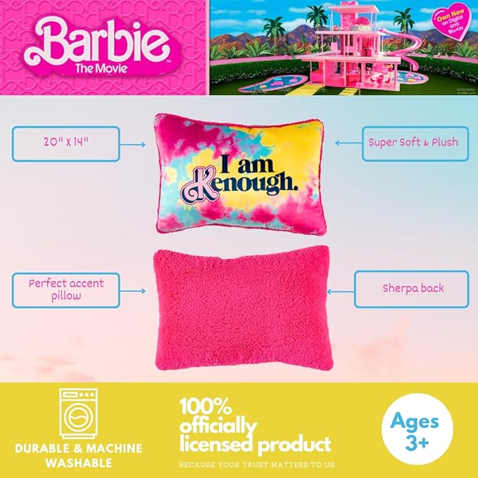 Franco Barbie Movie Luxe Super Soft Plush Sherpa Decorative Pillow 20" Inch (Officially Licensed Product)