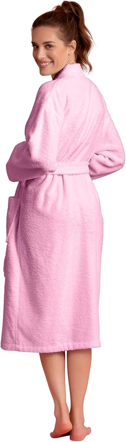 Soft Touch Linen Women's Robe Terry Cotton Cloth- Kimono Style- Thick, Breathable & Comfortable- Lightweight & Absorbent