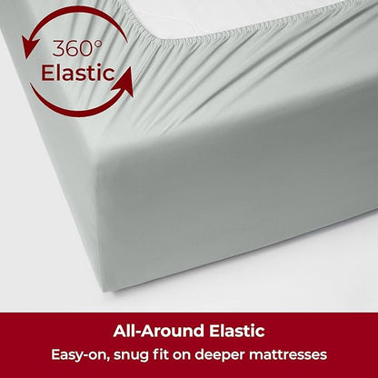 Mellanni Extra Deep Queen Sheets - 4 PC Iconic Collection Bedding - Hotel Luxury, Ultra Soft, Cooling Bed Sheets - Wrinkle, Fade, Stain Resistant (Queen, Spa Mint)