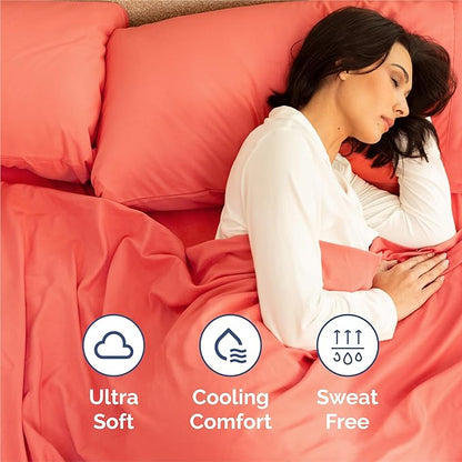 King 6 Piece Sheet Set - Comfy Breathable & Cooling - Ultra Soft Hotel Luxury Bedding Set with 8-16 Inch Deep Pockets - 1 Flat & 1 Fitted Sheet & 4 Pillowcases - Cozy, Wrinkle Free & Easy Care - Coral