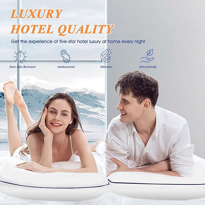 MZOIMZO Supportive Firm Bed Pillows for Sleeping- Standard Size, Set of 2, Cooling Hotel Quality with Premium Soft Down Alternative Fill for Back, Stomach or Side Sleepers, 20''x26''