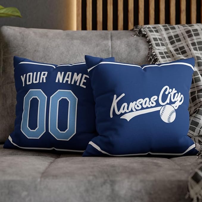 ANTKING Kansas C Throw Pillow Custom Name and Number for Men Women Boy Personalized Gift