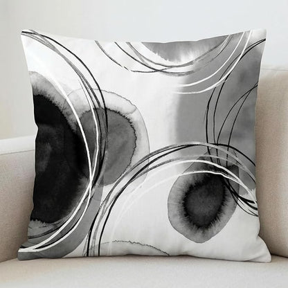 Americanflat 18x18 Throw Pillow with Sewn-in Insert - All-in-One Decorative Pillows - No Cover Needed - Soft and Durable Cushion for Bed or Sofa - Polyester - Black and White