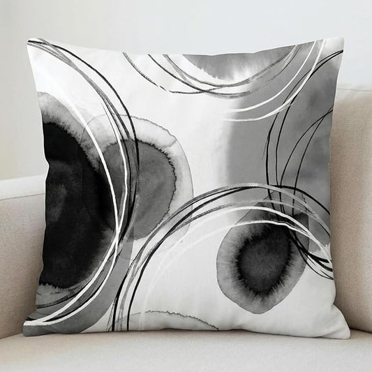 Americanflat 14x14 Throw Pillow with Premium Polyester - Decorative Pillows for Home Decor - Stylish Pillows for Couches, Bedrooms and Chairs - Black and White