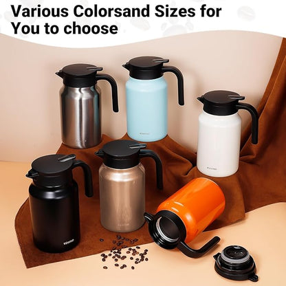 51Oz Thermal Coffee Carafes For Keeping Hot/Cold, Stainless Steel Coffee Carafe, Dustproof Insulated Water Carafe for Party/Home,Black