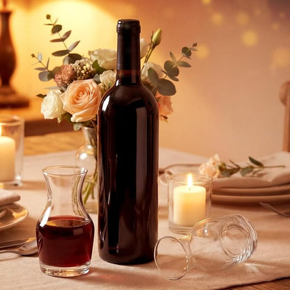 48 Pack Single Serving Wine Carafe Glass Small Mini Carafe Individual Wine Refill Decanter for Dinner Parties Tastings Bars Restaurants (6.5 oz)