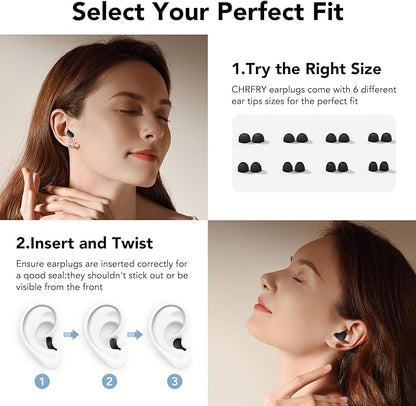 Ear Plugs for Sleeping, 45dB Noise Cancelling Ear Plugs for Noise Reduction, Concerts, Snoring, Sider Sleepers, Earplugs for Snoring, Shooting, Airplanes, Motorcycle, Musicians with 8 Eartips Case