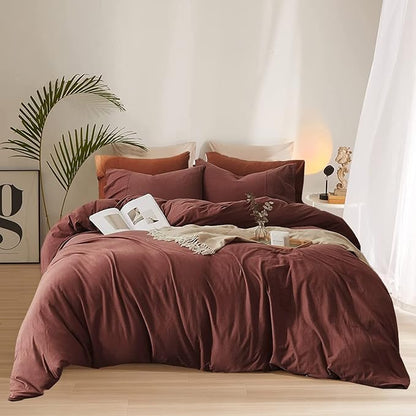 Pureant Brick Red Comforter Sets King Solid Dark Rust Bedding Comforters Modern Plain Purplish Cotton Bed Quilts Women Girls Blackish Warm Blankets Pure Dark Brown Red Durable Bedding Vintage