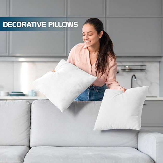 Utopia Bedding Throw Pillows Insert (Pack of 4, White) - 28 x 28 Inches Bed and Couch Pillows - Indoor Decorative Pillow